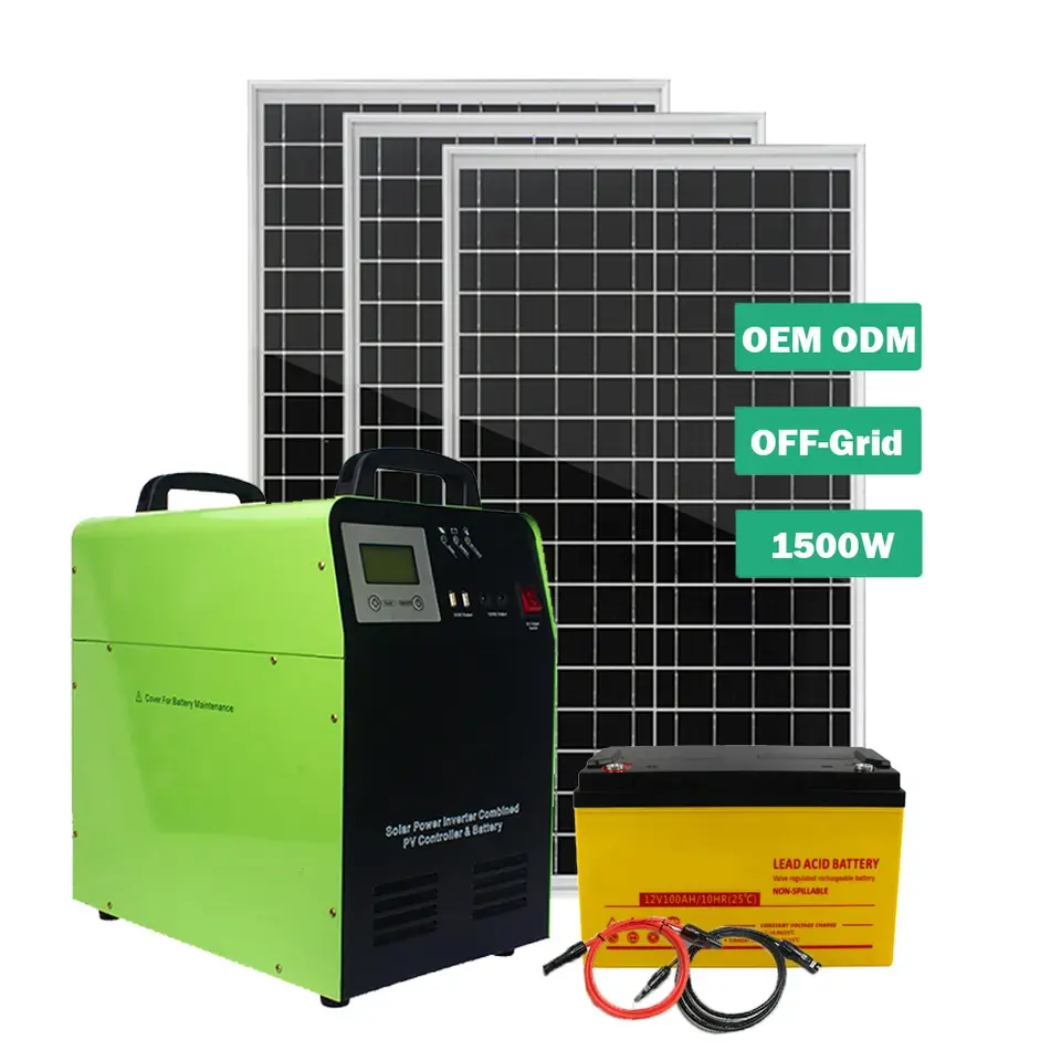 Système de stockage solaire complet tout en un panneau solaire à demi-cellule de 182mm Mono Pv système de batterie solaire hors réseau 1500w kit usage domestique