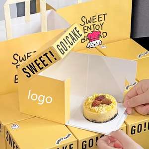 Cá Nhân In Ấn Logo Thực Phẩm Màu Xanh Lá Cây Bánh Hộp Các Tông Màu Trắng Vàng Vuông Dứa Bơ Hộp Món Tráng Miệng - Product Image 1