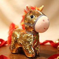 Peluche Cheval du Nouvel An Chinois Personnalisée OEM ODM, Adorable Poupée Cheval du Zodiaque en Peluche 100% Polyester, Logo et Taille Personnalisables pour Entreprises