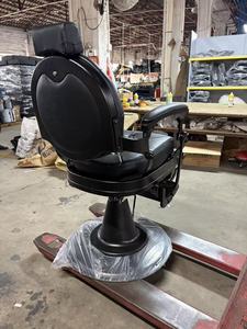 Comfortable <b>Synthetic</b> <b>Leather</b> Barber Chair 360 Degree Rotation Height Adjustable Professional Hydraulic Pump Modern Barber Shop - Product Image 3