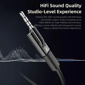 Convertisseur USB Type-C vers 3,5 mm <span class=keywords><strong>m</strong></span>âle-femelle HiFi Plug & Play <span class=keywords><strong>DAC</strong></span> sans latence Connecteur USB-C vers AUX avec gaine en PVC pour ordinateur - Product Image 5