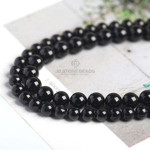 Hạt đá tự nhiên 4 6 8 10 12mm, đá <span class=keywords><strong>tourmaline</strong></span> đen tròn, rời, dùng làm phụ kiện làm vòng tay, vòng cổ tự chế - Product Image 6