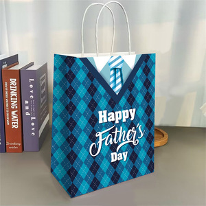 Bolsa <span class=keywords><strong>de</strong></span> Regalo para el Día del Padre con Diseño Temático <span class=keywords><strong>de</strong></span> <span class=keywords><strong>Papá</strong></span>, Hecha a Mano, Reciclable, con Asa <span class=keywords><strong>de</strong></span> Cuerda y Papel Kraft - Product Image 3