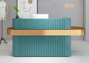 Customizable Modern <strong>Pink</strong> MDF Reception Desk with LED Light Durable Stylish Cashier Counter for Office <strong>Beauty</strong> <strong>Salon</strong> or Hotel - Product Image 2