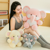 Peluche Adorable Éléphant Dessin Animé Super Doux, Jouet Réconfortant Rembourré en Coton PP, Lavable, Cadeau Saint-Valentin