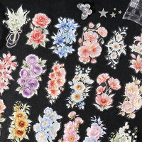 10 Aufkleber pro Packung Glas-Blumen-Kollektion Großformatige Aufkleber mit Glaseffekt Künstliche Blumen