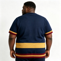 Pull à col rond pour homme, personnalisé avec logo brodé, manches courtes, position du logo sur le devant, vente en gros OEM/ODM