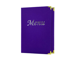 Porta Menús de Lino Morado con Anillas, Formato A4, para Restaurante - Product Image 4