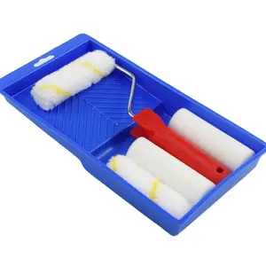 Biyu pincel de rolo de tinta acrílica, escova de rolo de poliéster com fabricante de punho de plástico