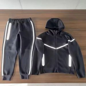 Set Personalizzabile da <span class=keywords><strong>Uomo</strong></span> con Felpa con Zip a Maniche Lunghe e Pantaloni a Zampa, <span class=keywords><strong>Tuta</strong></span> Sportiva in Pile Tecnico a Righe con Abbinamento di Colori - Product Image 2