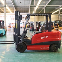 Chariot élévateur électrique 3 tonnes OEM, conception agile à quatre roues, avec disposition de commande personnalisée pour le confort du conducteur, vente directe usine