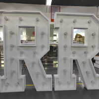 Lettres et chiffres LED lumineux personnalisés de grande taille, enseignes publicitaires 3D pour la publicité extérieure, décoration avec prix d'usine