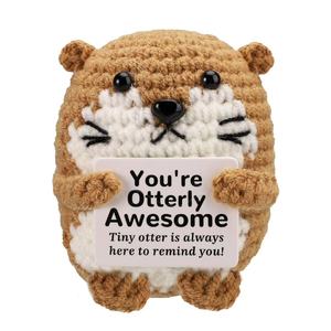 Mini drôle positif Crochet <span class=keywords><strong>loutre</strong></span> <span class=keywords><strong>porte</strong></span>-clés Crochet animaux mer <span class=keywords><strong>loutre</strong></span> cadeaux tricoté poupée anniversaire Graduation cadeaux pour les femmes - Product Image 6