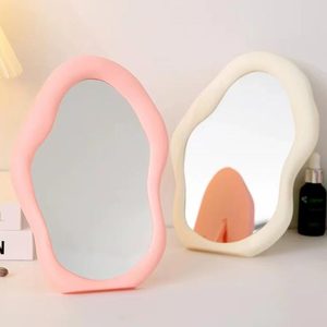 Cermin dekorasi Desktop satu sisi, meja rias bergelombang bentuk awan tidak teratur - Product Image 3