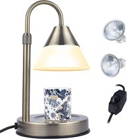 Lampe de bureau en métal réglable avec fonction chauffe-bougie d'aromathérapie pour utilisation au chevet et sur le bureau