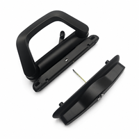 Poignée de porte coulissante simple en aluminium noir en forme de D, avec cylindre de serrure à clé et 2 clés, pour quincaillerie de porte d'entrée – Vente directe usine