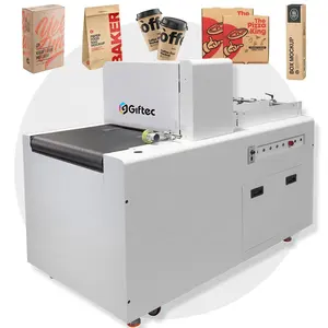 Giftec HP Flatbed Printer Automatic CMYK High Quality Carton Single Pass UV Inkjet Printer Digital Printing Boxes Machine