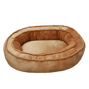 Oval Pet Bed Thickened Polyester Fiber Fill For <b>Dog</b> And Cat Four Seasons Use Hand Wash Only - Product Image 1