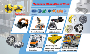 Set di Ruote Mecanum NM254A da 254mm ad Alta Capacità di Carico 1500kg per Robot Industriali di Grandi Dimensioni, Ruota Mecanum Gialla - Product Image 3