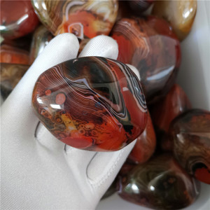 <span class=keywords><strong>Pietra</strong></span> Palmstone in Agata Rossa Fasciata, Corniola e Sardonice Rossa, <span class=keywords><strong>Cristallo</strong></span> Curativo Lavorato a Mano Disponibile per Decorazione - Product Image 2