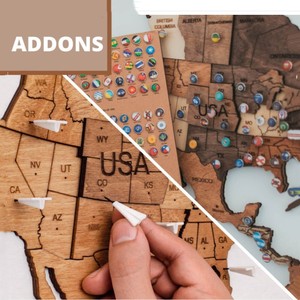 Personalización <span class=keywords><strong>Mapa</strong></span> del mundo de madera 3D Decoración de pared de madera grande Idea de regalo de inauguración de la casa Arte de pared de madera - Product Image 5