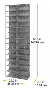 Sac de rangement pliable transparent en non-tissé pour chaussures, 26 poches, à suspendre à la porte, organisateur d'étagères à chaussures - Product Image 2