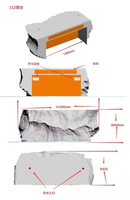 Comptoir de réception en plastique PETG imprimé en 3D, extensible et sur mesure, en forme de pierre, comptoir de bar de forme spéciale, bureau commercial moderne