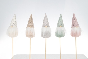 2021 Sản Phẩm Mới Vô Diện Santa Gnomes Trên Một Cây Gậy Để Trang Trí Nhà Với Faux Fur Đỏ Và Xám Trắng Lụa Màn Hình In Ấn 71Cm - Product Image 3