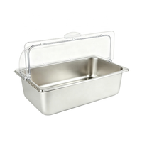 Plateau alimentaire rectangulaire durable avec couvercle transparent pour service de buffet, maintien de la chaleur et présentation d'aliments glacés