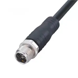 Montaje de cable m12 macho a hembra, Conector de 4 pines, sensor de 8 pines, resistente al agua, montado en código x d, 3, 5, 12, 17 Pines, m12