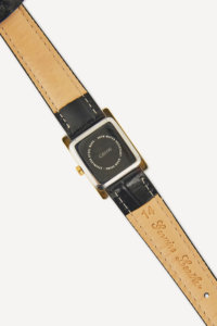 Reloj Clásico Cuadrado GBHW Dorado y Negro, Reloj de Pulsera de Cuarzo con Caja de Acero Inoxidable y Correa de Cuero, Estilo Elegante - Product Image 4