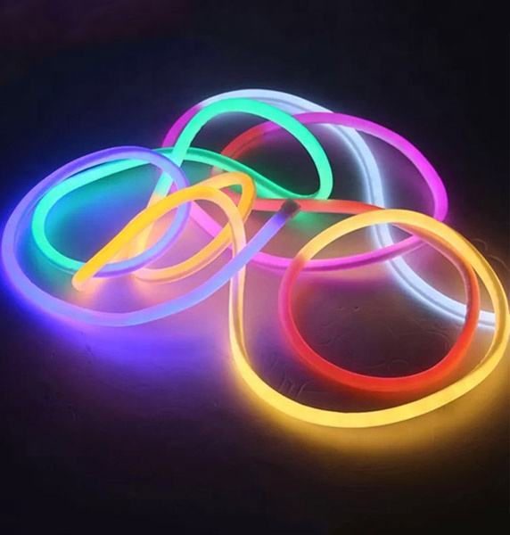 360 Degrees Circular LED Silicone Neon Strip 16/25/50mm Luminous Light Strip IP67 Flexible for Landscape Modeling