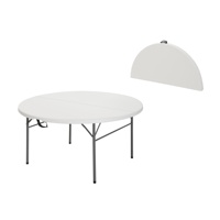 Table pliante légère en HDPE avec structure en acier, neuve, pour usage hospitalier, camping en plein air et banquets de conférence, résistante aux UV