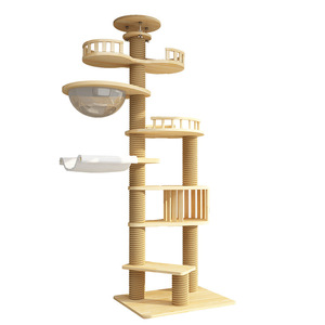 Cây nhà mèo cao từ sàn đến trần, có cầu trượt, khung leo trèo, trụ cào móng, nhà thú cưng - Product Image 3