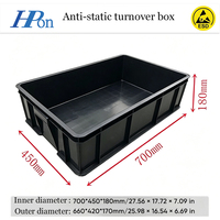 Haoputon 700*450*180 Boîte de circulation antistatique en plastique avec assemblage de capteurs de précision pour le stockage et le transport en salle blanche