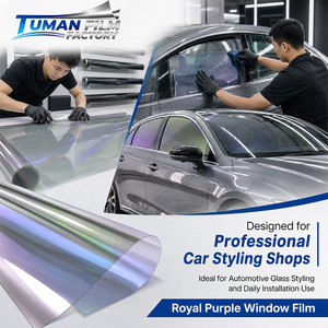 Film teinté automobile Tuman Chameleon de qualité installateur, contrôle thermique, <span class=keywords><strong>72</strong></span>% VLT, résistant aux rayures, installation avec raclette pour ateliers automobiles - Product Image 1