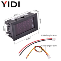 0.56 inci Mini Digital DC 0-100V Voltmeter Ammeter 50A 100A Volt tegangan dan arus Amp Ampere Tester Meter dengan Shunt