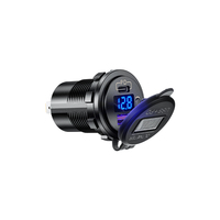 Kewig Chargeur de voiture personnalisé à deux ports Adaptateur de charge rapide avec affichage numérique de la tension PD QC3.0 pour ordinateur portable