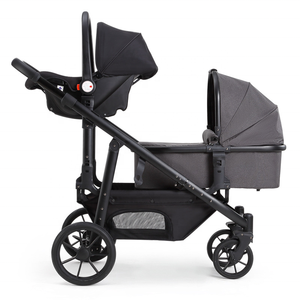 Purorigin European Foldable Aluminum Alloy Frame <strong>Twins</strong> Baby Pram Carrier Double Stroller with Car Seat Baby Stroller for 2 Kids - Product Image 5