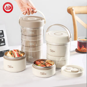 Récipient alimentaire isolant en acier inoxydable <span class=keywords><strong>de</strong></span> grande capacité facile à nettoyer Boîte à lunch bento scellée multicouche portable pour étudiants - Product Image 4