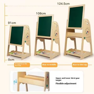 2-in-1 Multifunctional Educational Toy Modern Wooden Blackboard Drawing Board Desk Tower for Bedroom for Kids Toddlers Boys - Product Image 4