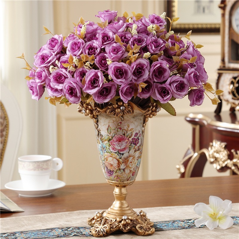Reusable Mid Century Modern Resin Vase With Flower for Mothers Day