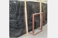 Dalle de marbre en bois antique noir de vente chaude avec des veines