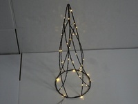 Chaîne lumineuse décorative LED en métal, design en spirale conique, fonctionnant sur piles