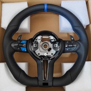Retrofit Black Blue Steering Wheel for BMW F10 F11 F26 F30 F32 F31 F15 E70 E88 E90 E71 M6 M3 - Product Image 1