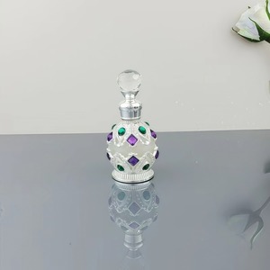 Flacone di Profumo in Lega Metallica da 15ml Stile Arabo Retrò, Bottiglia in Vetro per Oli Essenziali, Decorazione Classica per la Casa - Product Image 1