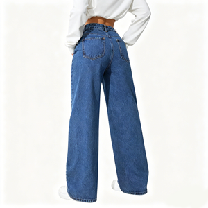 <span class=keywords><strong>Jeans</strong></span> de Mezclilla Azules Estilo <span class=keywords><strong>Coqueta</strong></span> para Mujer, con Pedrería en Toda la Cintura, Diseño de Lazo con Cristales Brillantes - Product Image 5