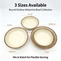 Bol en mélamine rustique moucheté, bord brûlé vintage, finition mate, qualité alimentaire, pour salade, idéal pour la maison, les restaurants et les hôtels