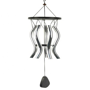 กระดิ่งลมในสวน33 "สีเงินอลูมิเนียมฝ้าโมบายกระดิ่งลมโรแมนติกพร้อมตะขอสำหรับตกแต่งบ้านลานบ้านกลางแจ้งในร่ม - Product Image 1