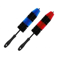 Brosse à jantes PP avec tête ronde et poils de 25 mm pour le detailing automobile et le nettoyage des interstices des roues